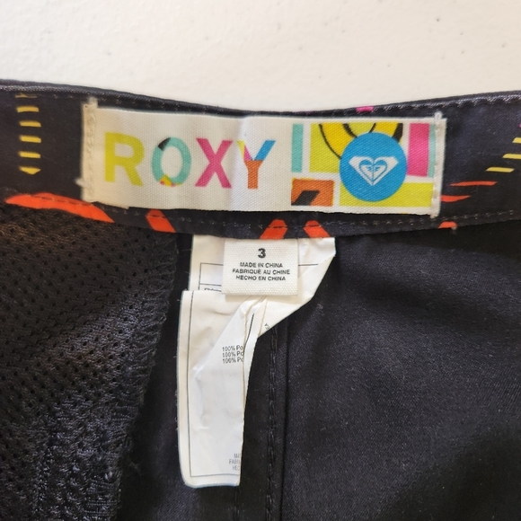 Roxy Swim Black Board Shorts Lace-Up Surf Long Bermuda Short Trunks Beach 3 - Picture 6 of 11